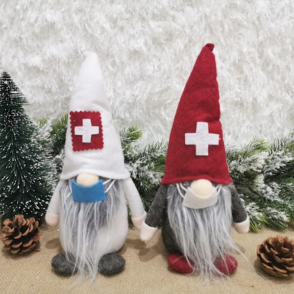 Juldekorationer läkare sjuksköterska jul ansiktslös docka ornament juldocka