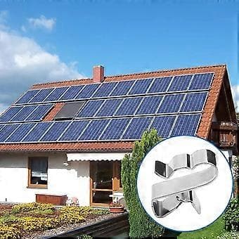 100 stk. solcellepanelkabelklemmer rustfritt stål, ingen boring, 22,5*6,2 mm