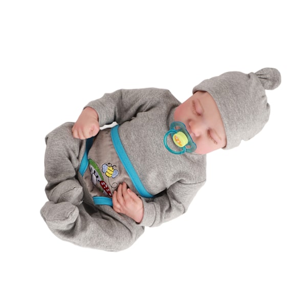 19 Tum Återfödda Babydockor Simulation Babydocka Nyfödd Sovande Baby Mjuk Silikon Verklighetstrogna Babydockor