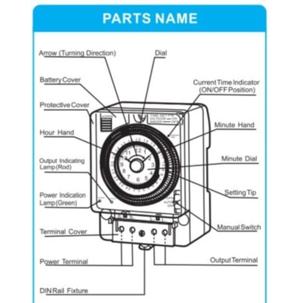 Analog daglig klocka mekanisk timer switch tid switch