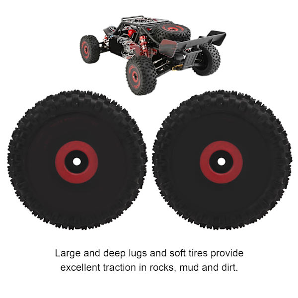 2 st RC främre gummidäck hjulbyte för WLtoys 124016 1/12 RC bil uppgraderingsdelar