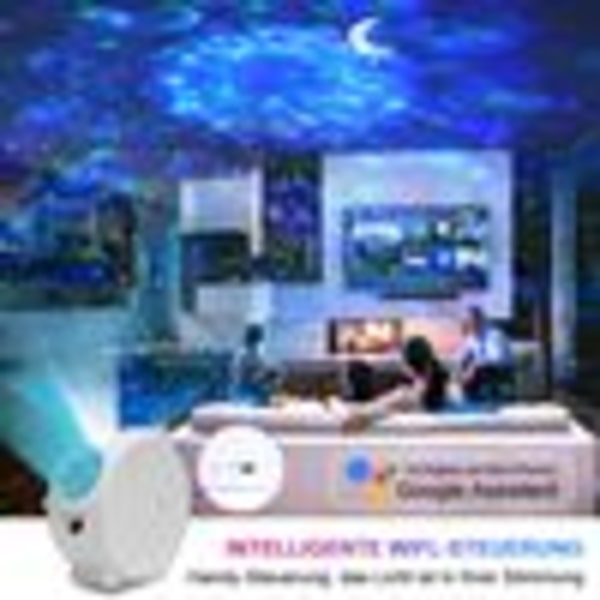 Smart LED Stjärnhimmel Projektor Wifi Kontroll Musik Synk Vattenvåg Nattljus