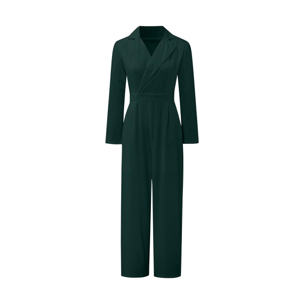 Dam Jumpsuit Bröllop Festlig Lång Jumpsuit V-Ringad Playsuit med Vida Benbyxor Kostym Playsuit Business Kostym Overall (XL)