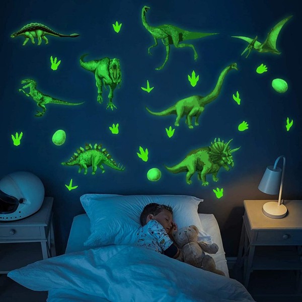 Luminous Dinosaur Kids Wall Decal, Dinosaur Wall Decal Nursery, Wall Sticker, Wall Sticker Children'S Room, Luminous Sticker, Luminous Wall Sticker
