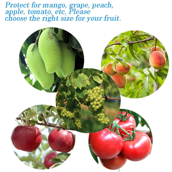 100ST Fruktskydd Nätpåsar för fruktträd, trädgård