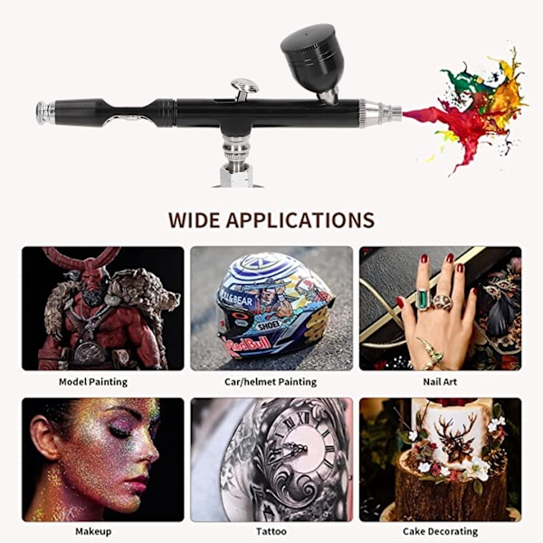 Professionell Airbrush Kit för Multifunktionella Användningsområden, Mångsidigt Sprutpistolset med Justerbar Kontroll för Tatuering, Nagelkonst, Tårta