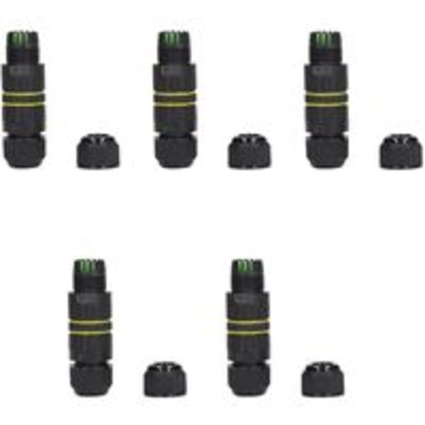 5 st utomhus elektriska kabelkontakter IP68 vattentäta 3-kärniga kabelkontakter 710 mm