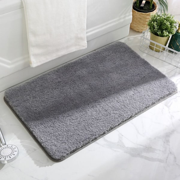 Badrumsmatta med Plysch Tjock Mikrofiber, Halkfri Design för Säkerhet och Stil