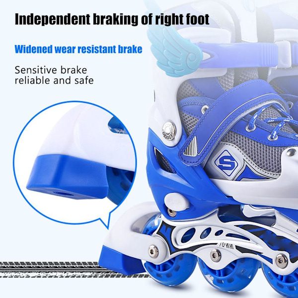 Inlineskates med Triple Point bromssystem, lättjusterat spänne som erbjuder flexibilitet och kontroll för barn och nybörjare