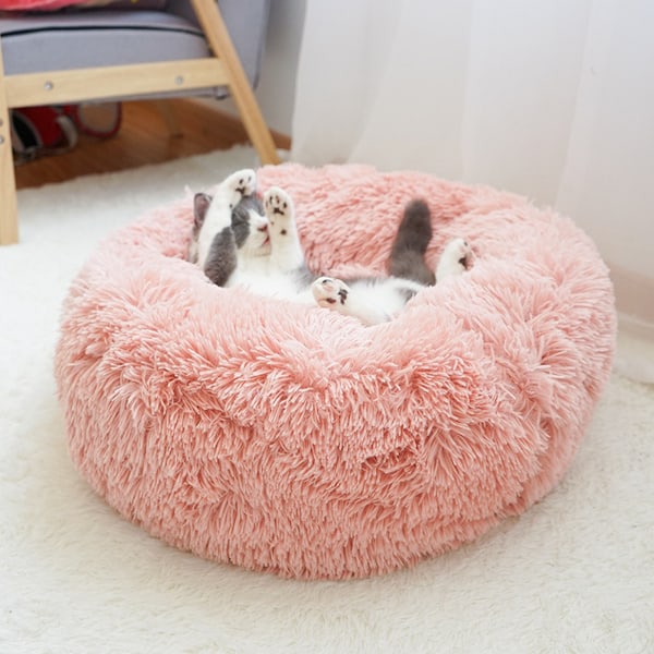 Pet Haven, Halkfri Rund Fluffig Plyschbädd, Självvärmande Ger Ultimat Komfort, Lugnande Hundbädd För Små Hundar Och Innekatter, Halkfri Botten