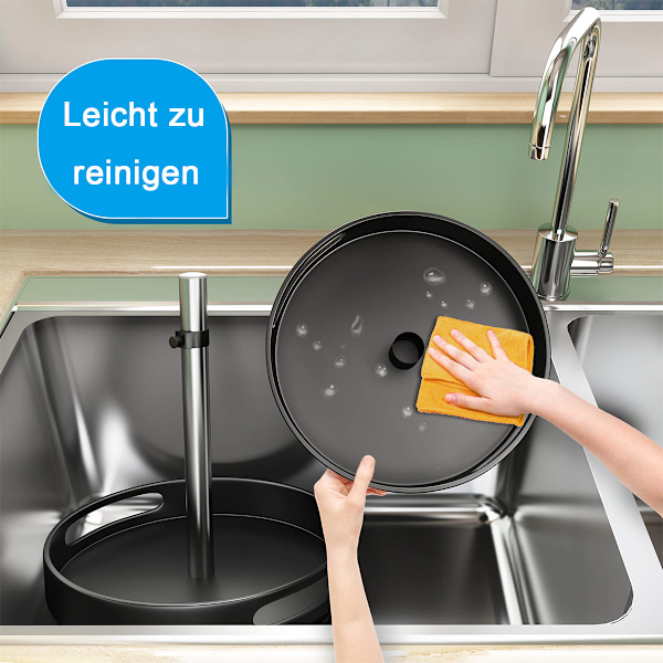 Kraftig Lazy Susan, roterande kryddhylla för kök och badrum - justerbar höjd, halkfri yta (30,5 cm)