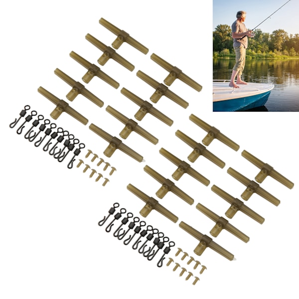 20-set Anti-trasselhylsor Sidoböjar Kit Hållbara Snurror Karpfiske Tillbehör Kit