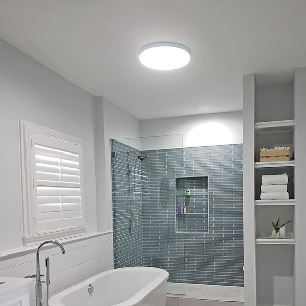 Rund LED-taklampa, taklampa för badrum, IP54 vattentät 6500K kallvitt, modern taklampa för badrum sovrum kök vardagsrum