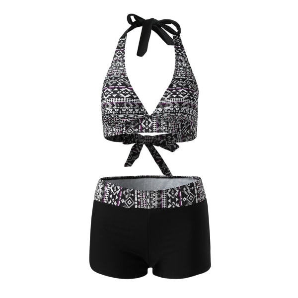 Bikini Badkläder Dam Tummy Control Push Up Bikini Set Hög Midja Bikini Bottoms Badkläder Tankini med Shorts Tvådelad Baddräkter V-hals Bikinis