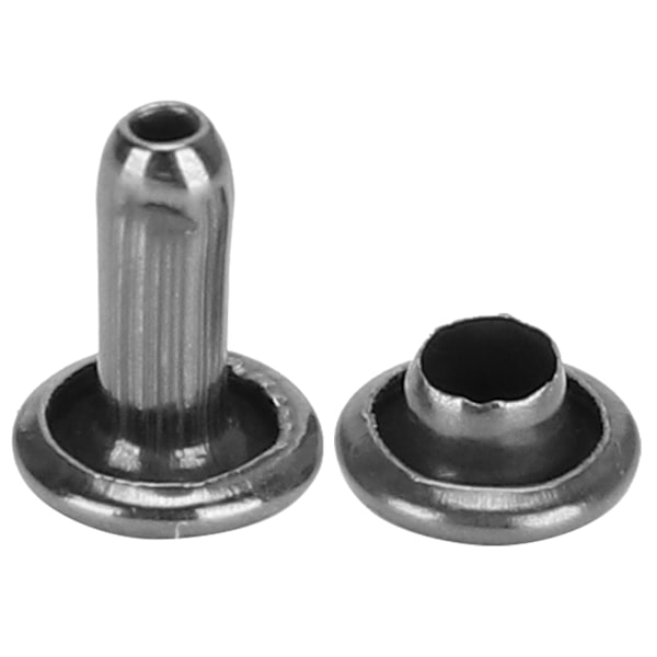 200 st dubbelrunda nitar fästelement läder skor väska kläder tillbehör svart 6 x 8 mm dubbelrunda nitar