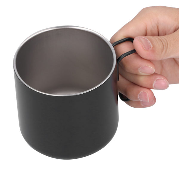 Högkvalitativa rostfria stålkoppar, dubbelväggig termomugg, okrossbar för restauranger, hem, kontor, skolor (400 ml)