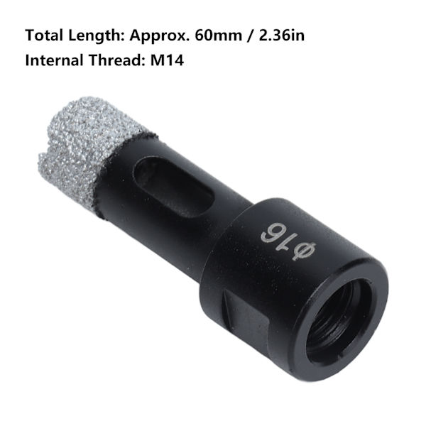 Diamantborr för hål, hål sågbit, marmor hålöppnare för granit, keramiska plattor 16mm