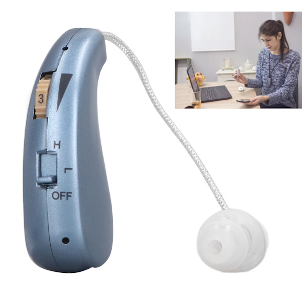 BX 06 Hörselhjälpmedel Uppladdningsbar Öronljudshjälp Förstärker Ljudvolym Ergonomisk Passform Blå