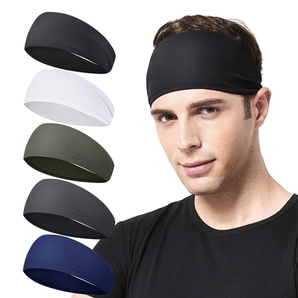 5 anti-halk sport hårband för män och kvinnor, fitness, svett