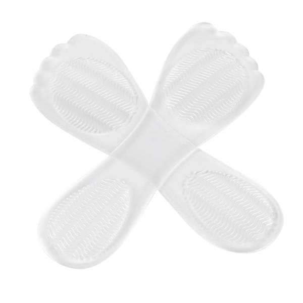 1 Par 3/4 Dam Kvinna Flickor Självhäftande Silikon Gel Halkskydd Bekväma Metatarsalkuddar för Smärtlindring (Klar) 21cm
