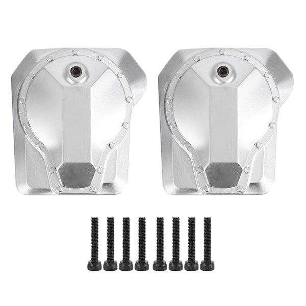 Metall Diff Cover Case Främre Bakre Drivaxel Silver för Traxxas TRX4 1/10 RC Crawler Bil