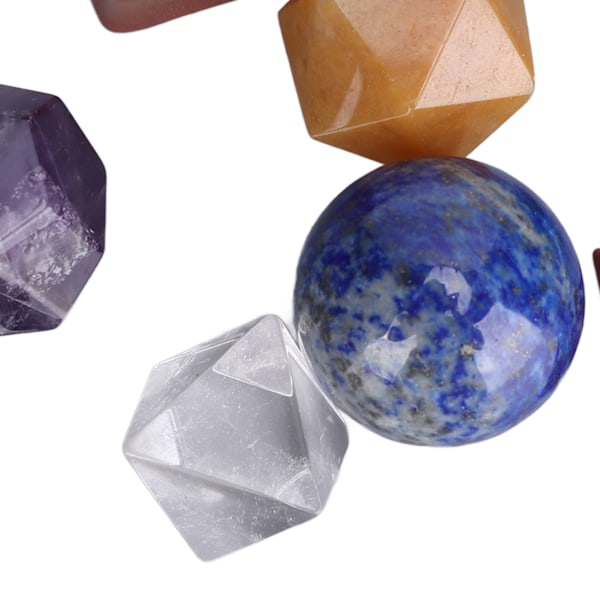 7 st chakra helande kristaller geometriska mönster form halvädelsten dekorativa positiva energikristaller prydnad färg blandad