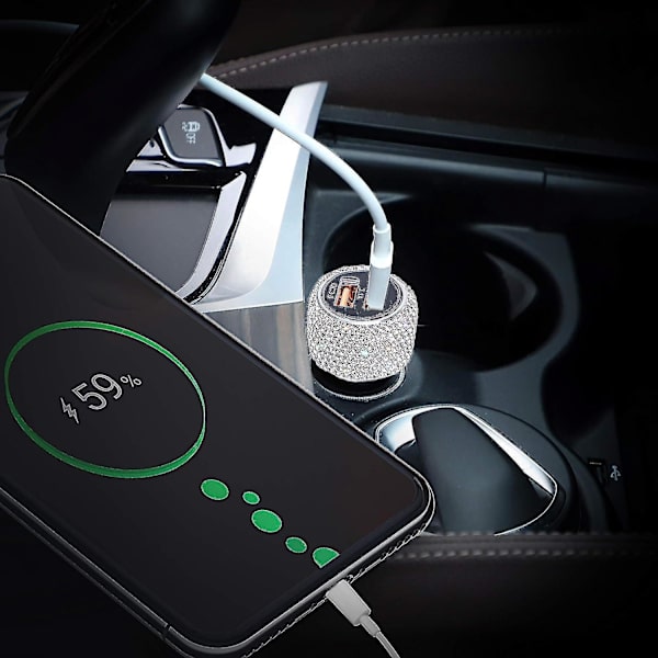 Snabbladdare 3.0 för bil, QC 3.0 Billaddare med dubbla USB-portar för iPhone X Xr Xs Max, iPad Mini Air Pro, Samsung Galaxy, F