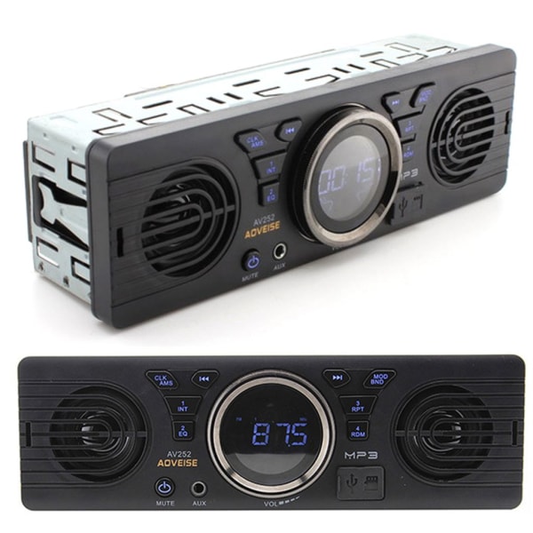 Bilradio med Bluetooth handsfree-system/högtalare/USB/AUX IN/FM/MP3-spelare, bilsäker digital minneskort MP3-ljud elektrisk bilradio