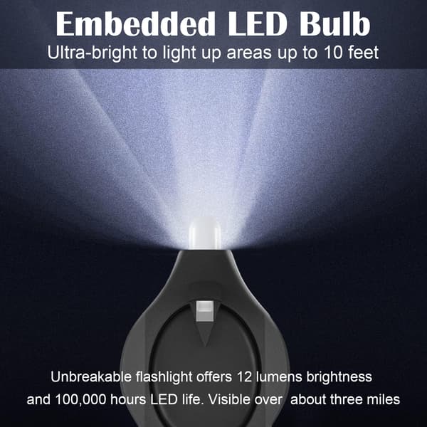Lysende belysning, miniature LED-nøgleringslygte med robust og holdbart rustfrit stål, rustfrit og misfarvet til bred anvendelse i