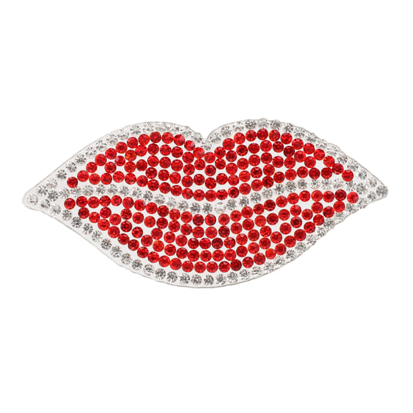 20 st röda läpp strassharts kristall heta diamantmönster kläddekoration DIY-tillbehör