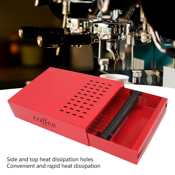 Kaffe Knock Box Låda Rostfritt Stål Tjockad Kaffe Rester Pulverlåda för Hushåll Butik Röd