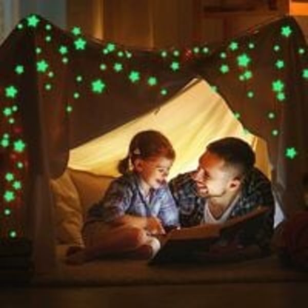6 st Luminous Stickers, Luminous Star Ceiling Wall Stickers Självhäftande Fluorescerande Tak Dekoration, Glow in the Dark Polka Dots och Stjärnor