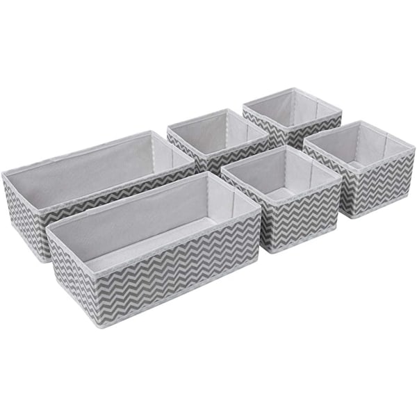 Garderobsförvaring för Kläder, Utrymmesbesparande Tygbehållare, Justerbara Fack för Underkläder, BH:ar, Strumpor, Babykläder, Grå (12-pack)