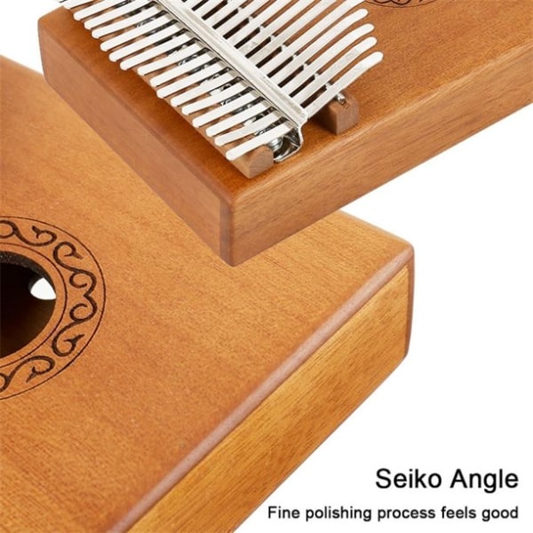 17 tangenter tummepiano bärbar massivt trä fingerpiano med stämslägga, massivt trä musikinstrument present till musikälskare nybörjare