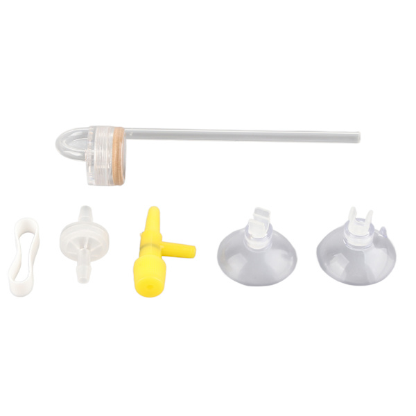 Akvarium Fisk Tank U-formad Platt Bas Luftdiffusor Sugkopp Backventil Kit (Liten Kopp)
