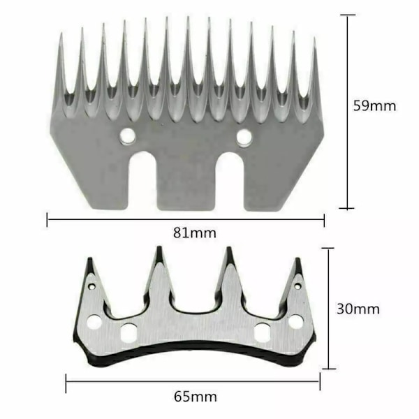 Ersättningsblad för ullklippmaskin med 13+4 tänder, klipphuvud för fårklippning