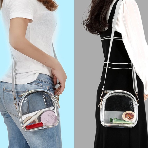 Snygg genomskinlig handväska för kvinnor genomskinlig väska för stadion