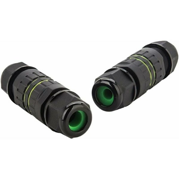 2-pack IP68 vattentät kopplingsdosa Ø 3,5-7 mm kontakter Extern hylsa koppling Utomhus elektrisk kapsling Kopplingsdosa-svart,