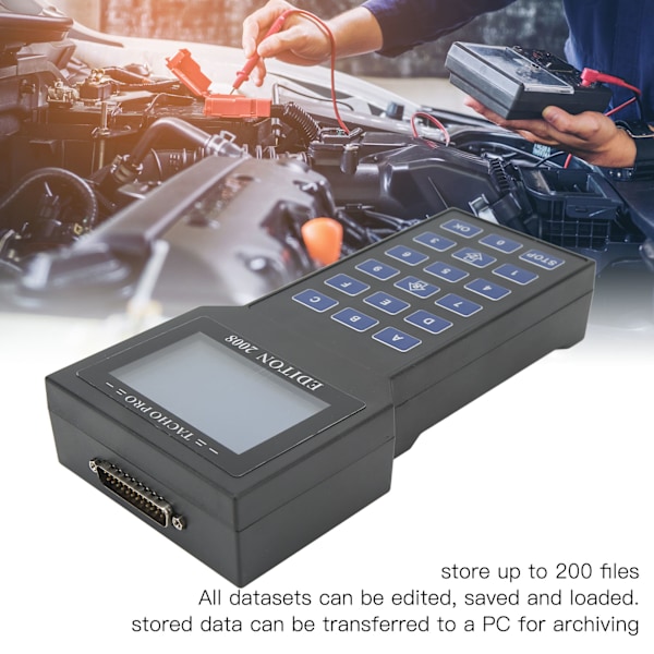 For Tacho Pro 2008 Kilometerjusterare Full Cable Dash Programmer LCD Display Bakgrundsbelyst Universal Verktyg