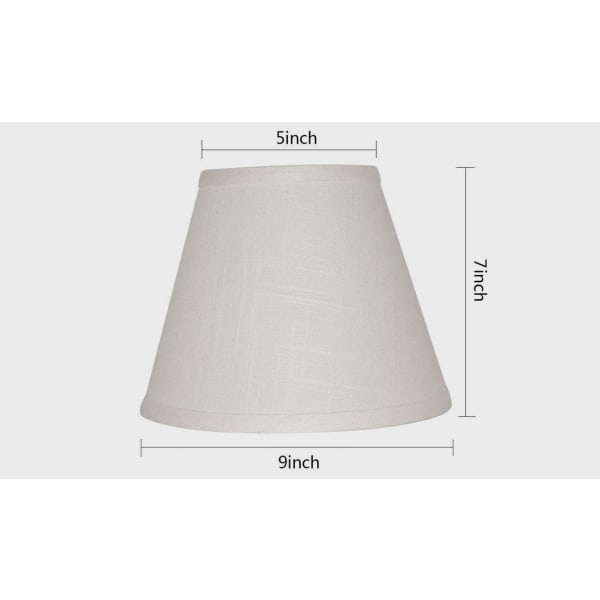 Mellanstor lampskärm, cylindrisk tygskärm för bordslampor och golvlampor, toppdiameter 5 tum X 9 tum bottendiameter X 7 tum hög,