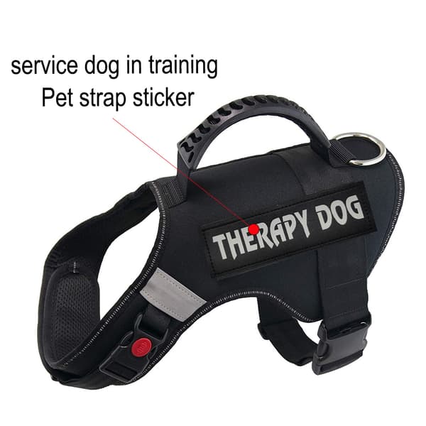 Terapihund Patch Set, känslomässigt stöd identifiering med säker krokbaksida, reflekterande material för nattsäkerhet