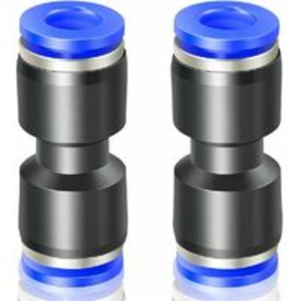 2 st blå 10 mm OD raka tryck-till-anslutningskopplingar (PU-10)