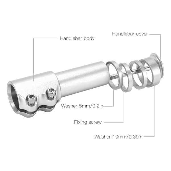 Cykelstyrstam Höjare Aluminiumlegering Cykelstyre Höjare Adapter för 28,6 mm/1,13 tum Gaffel Silver