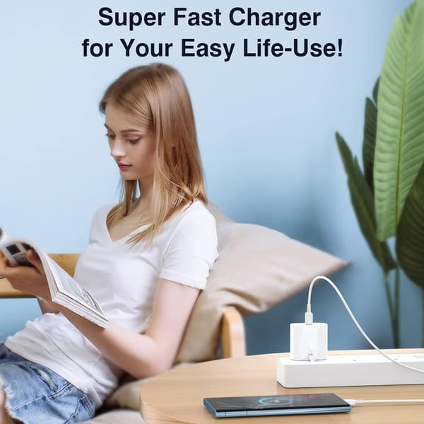Passer for USB-C til USB-C hurtigladekabel (3 meter) Hvit