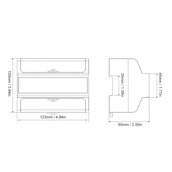 Elmätare 3-fas 4-ledare 7P LCD Digital Display DIN-skena Montering Strömövervakning