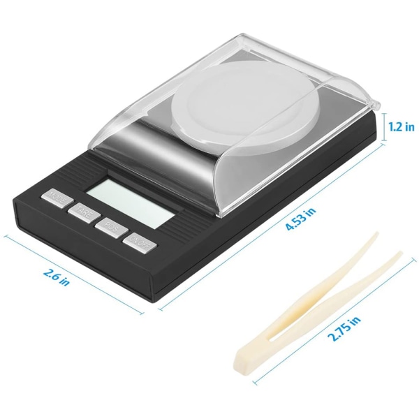 Digital Milligram Skala 50 X 0,001g med Mini LCD-skärm,