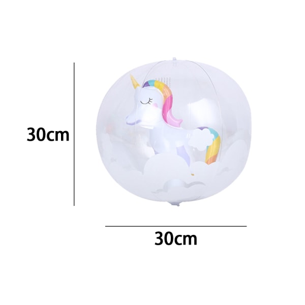 6 delar 3D-strandbollar uppblåsbara badbollar Krabba Flamingo