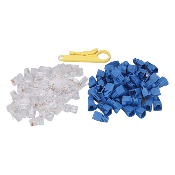 RJ45 Crimpverktyg Trådterminal Crimper Stripper Kit för Cat5 Cat5e Cat6 Genomgående Koppling