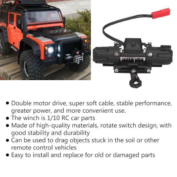 Dubbelmotor metallvinsch med fjärrkontroll för TRX4/SCX10/90046/D90/D110 1/10 RC-bil