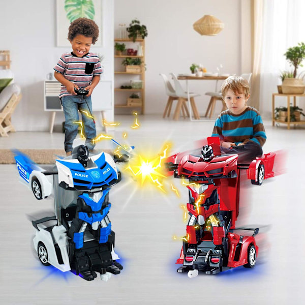 Fjärrkontroll Transformerbil Robot Leksaker för Pojkar med Ljus RC Bil 2.4Ghz 1:18 Uppladdningsbar 360° Roterande Racerbil Födelsedagspresenter Leksaker för Barn Pojkar